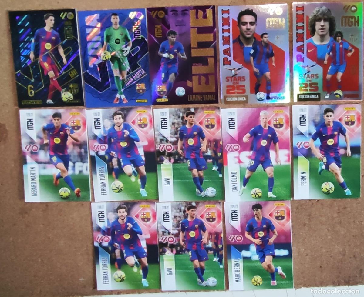 Cromos de f&uacute;tbol: MEGACRACKS 26/27 LOTE DE 13 CARTAS DEL FC BARCELONA CON ELITE DE LAMINE YAMAL # PANINI 26/27