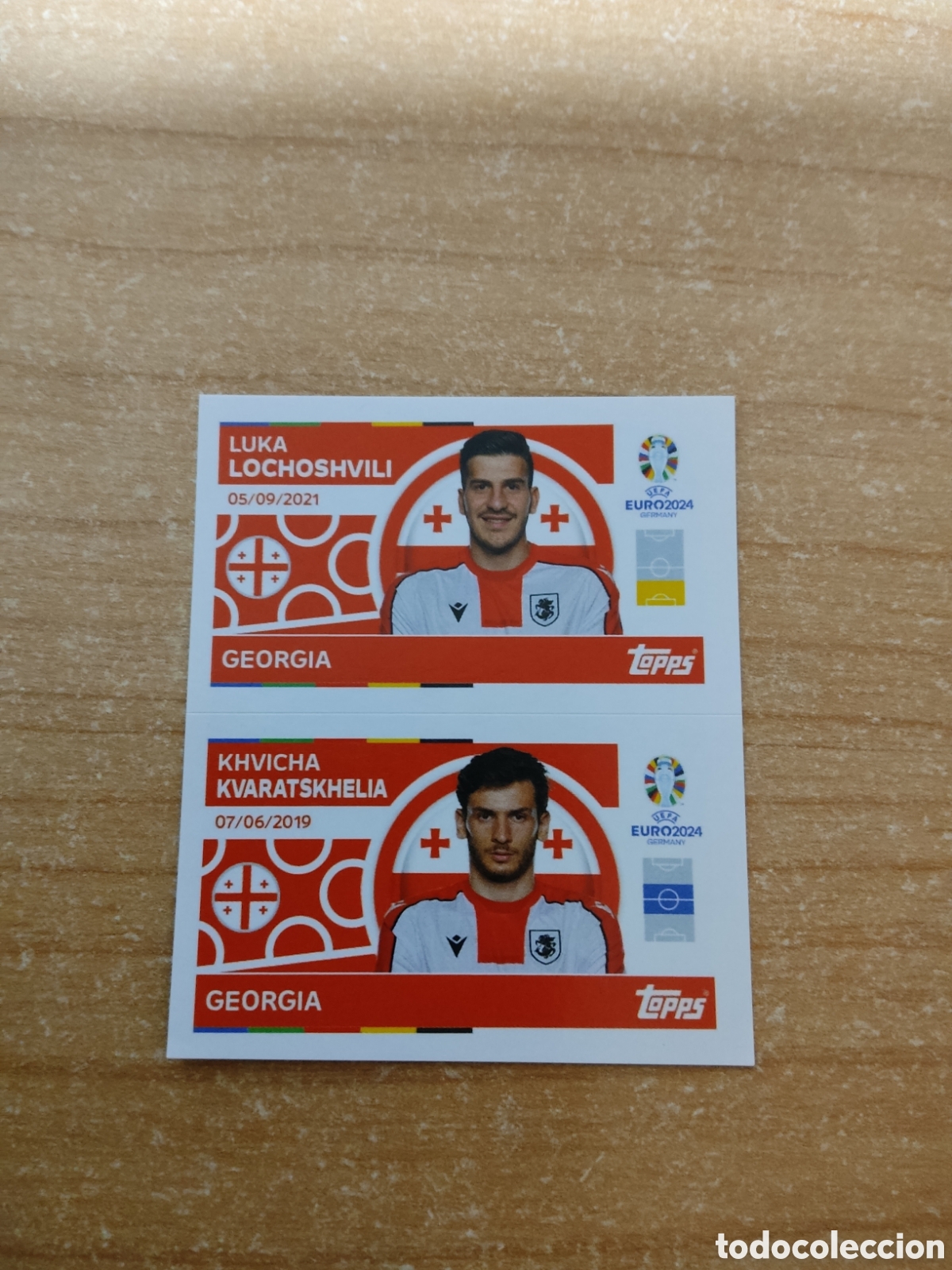 Football Stickers: 8 y 9 LOCHOSHVILI Y KVARATSKHELIA GEORGIA EURO 2024 TOPPS