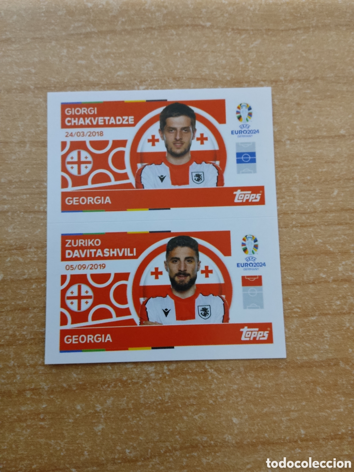 Football Stickers: 12 y 13 CHAKVETADZE Y DAVITASHVILI GEORGIA EURO 2024 TOPPS