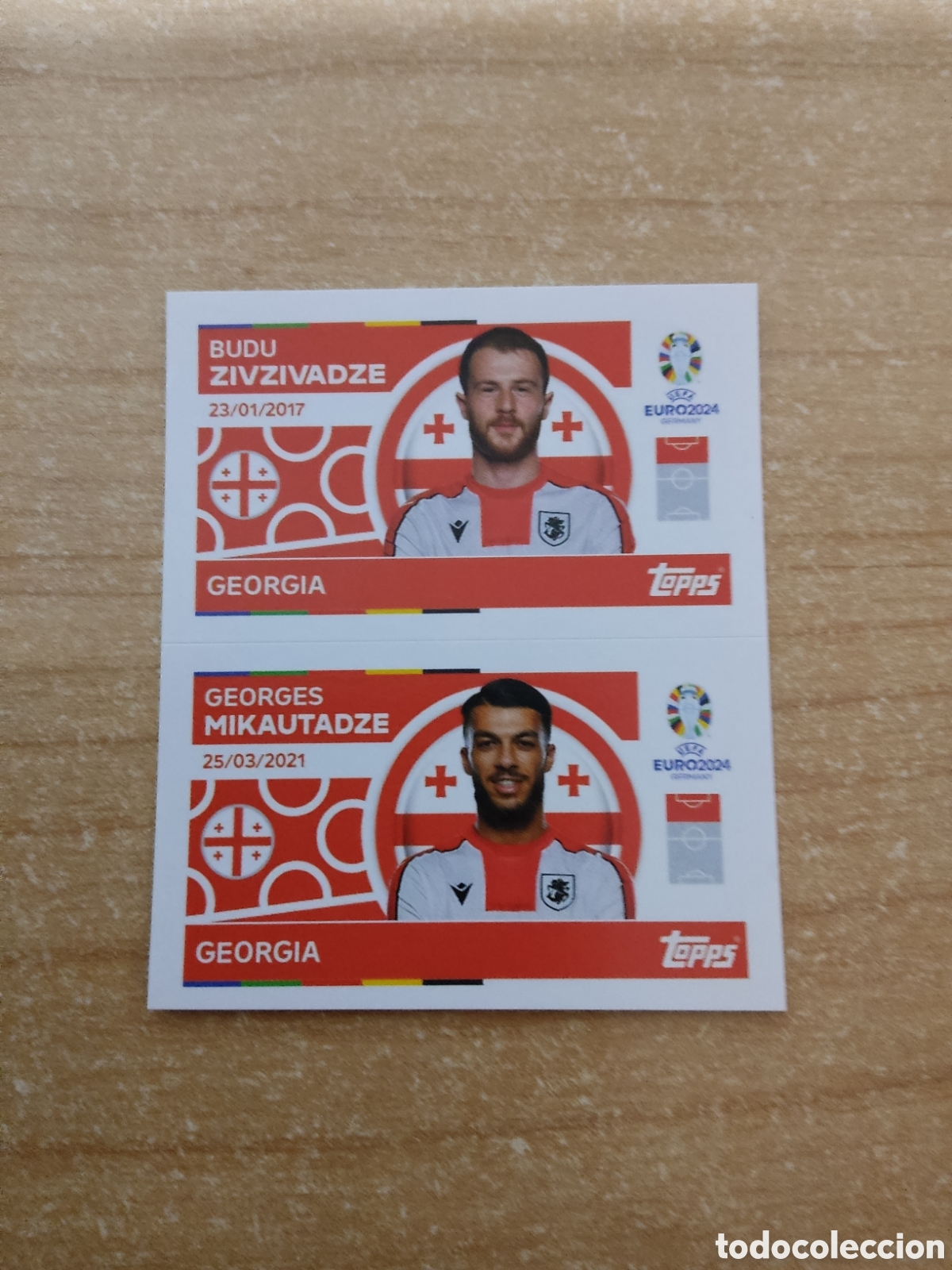 Cromos de f&uacute;tbol: 14 y 15 ZIVZIVADZE Y MIKAUTADZE GEORGIA EURO 2024 TOPPS