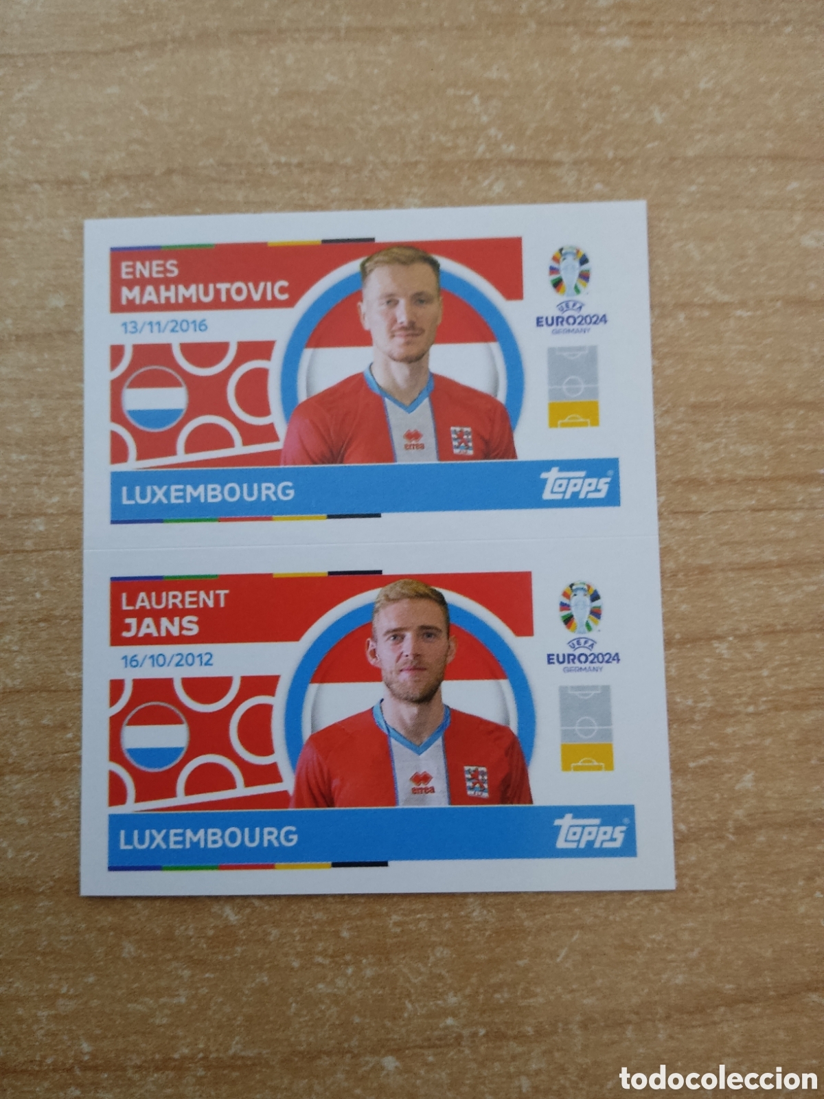 Cromos de f&uacute;tbol: 6 y 7 MAHMUTOVIC Y JANS LUXEMBURGO EURO 2024 TOPPS