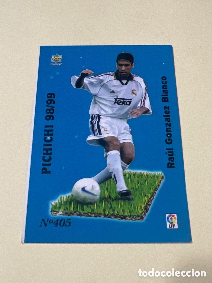 Cartes &agrave; collectionner de Football: Real Madrid - N&ordm; 405, Ra&uacute;l - Pichichi 98-99 - Las Fichas de la Liga Mundicromo 1999-2000, 99-00