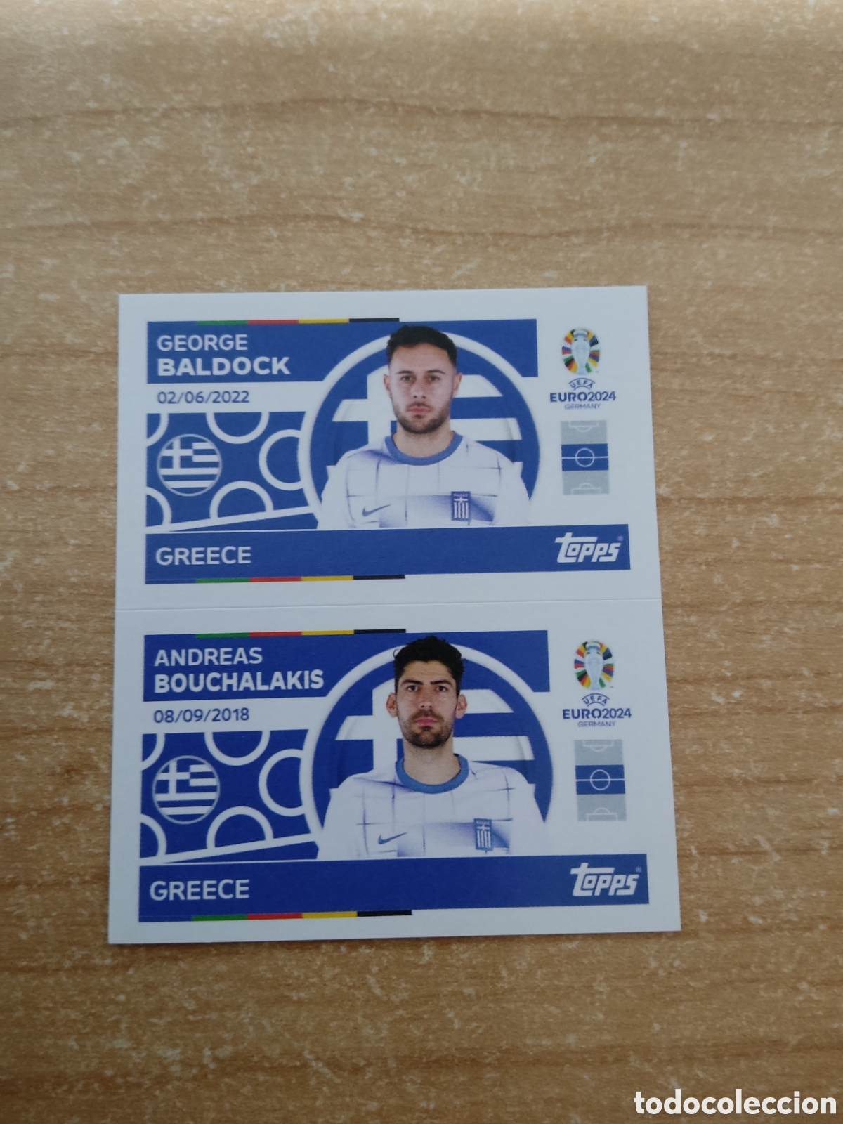Cartes &agrave; collectionner de Football: 8 y 9 BALDOCK Y BOUCHALAKIS GRECIA EURO 2024 TOPPS