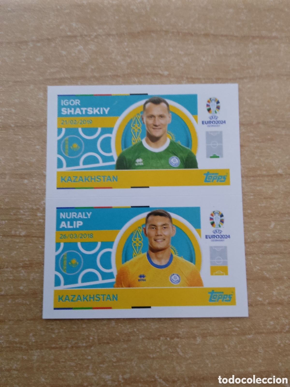 Cromos de f&uacute;tbol: 2 y 3 SHATSKIY Y ALIP KAZAJISTAN EURO 2024 TOPPS