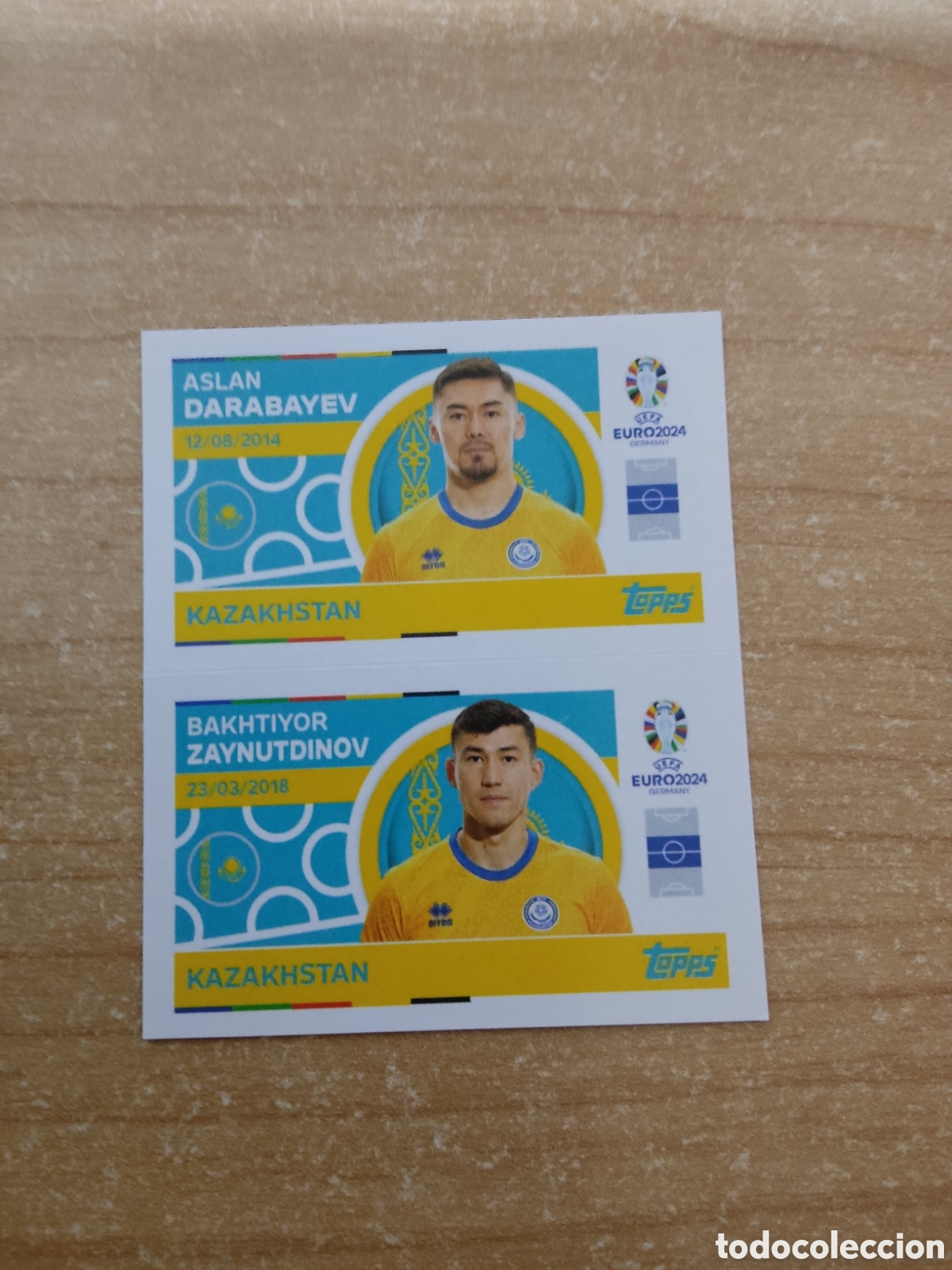 Cromos de f&uacute;tbol: 10 y 11 DARABAYEV Y ZAYNUTDINOV KAZAJIST&Aacute;N EURO 2024 TOPPS