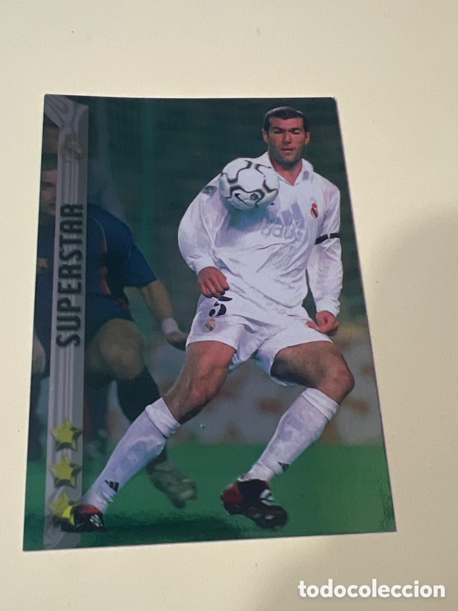 Cartes &agrave; collectionner de Football: Cromo carta 80 ZIDANE Real Madrid SUPERSTAR. Trading card FICHAS LIGA FUTBOL 2002 2003 MUNDICROMO