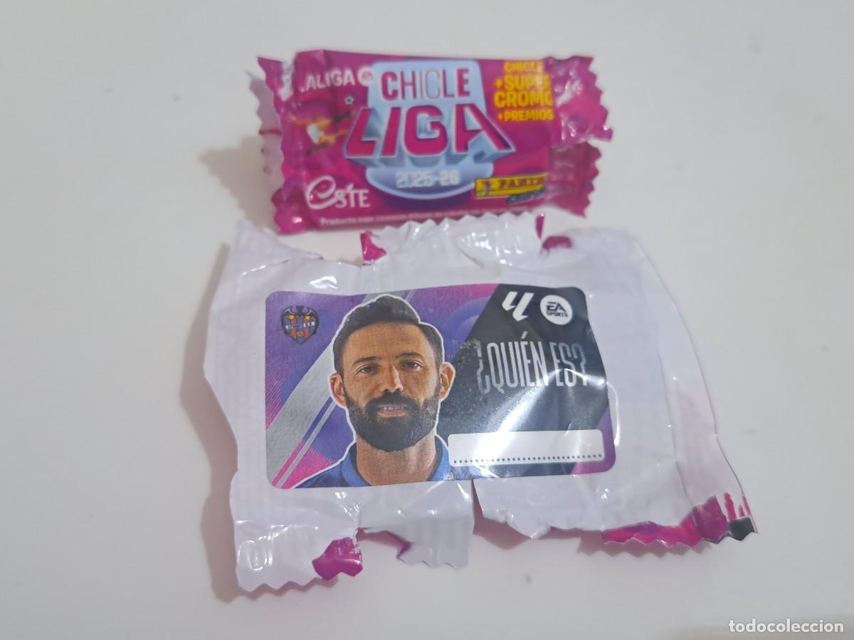 Cromos de f&uacute;tbol: CROMO LIGA 2025-26 CHICLE QUIEN ES? LEVANTE PANINI ESTE