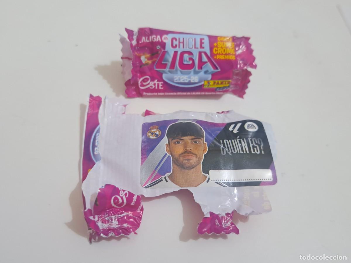 Cromos de f&uacute;tbol: CROMO LIGA 2025-26 CHICLE QUIEN ES? REAL MADRID PANINI ESTE