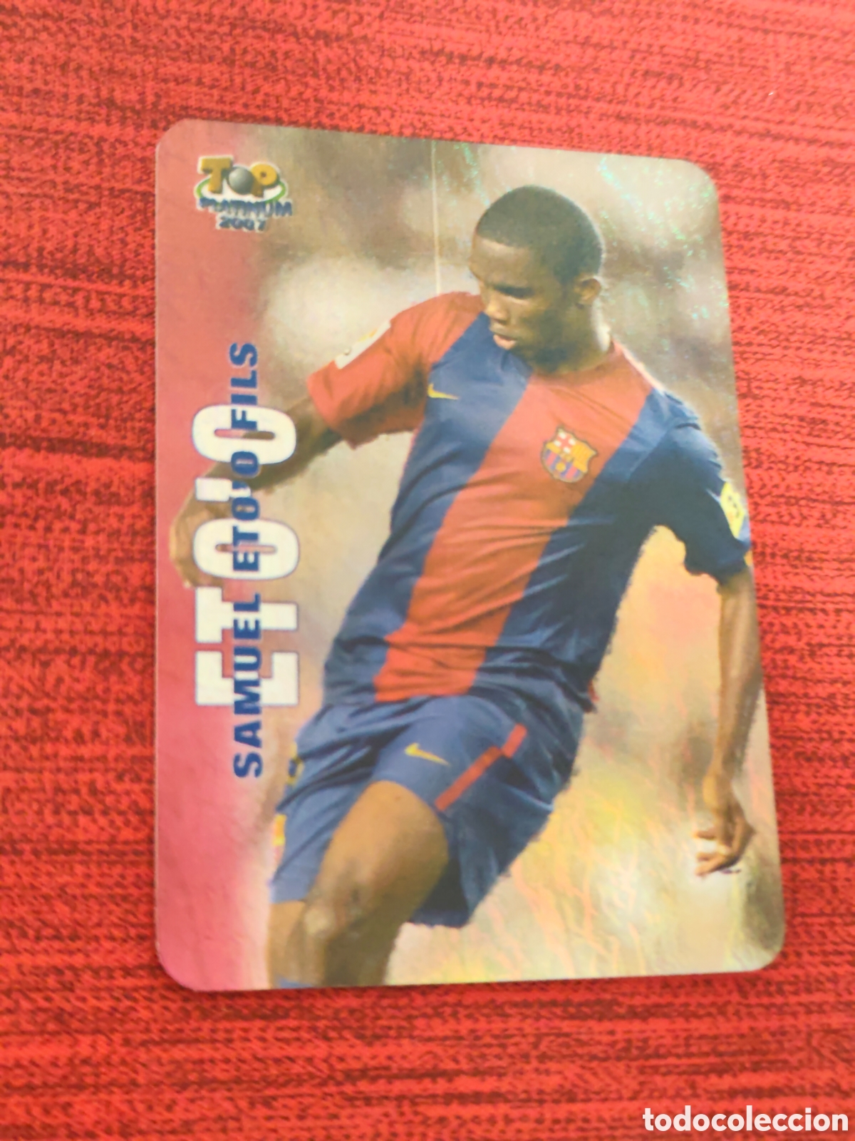 Cromos de f&uacute;tbol: 757 ETO'O FC BARCELONA JASPEADO TOP PLATINUM MUNDICROMO 2006 2007