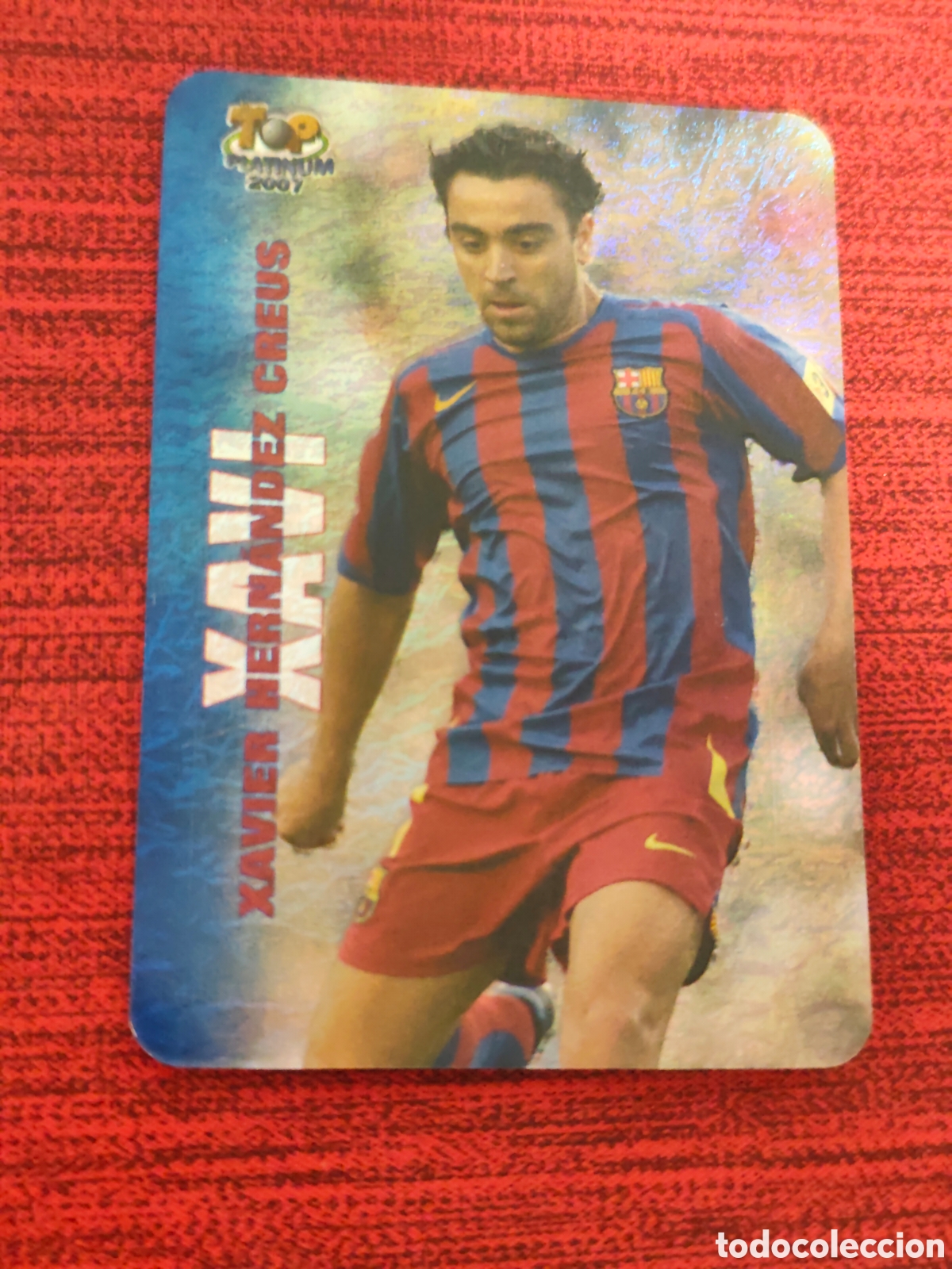 Cromos de f&uacute;tbol: 712 XAVI FC BARCELONA JASPEADO TOP PLATINUM MUNDICROMO 2006 2007