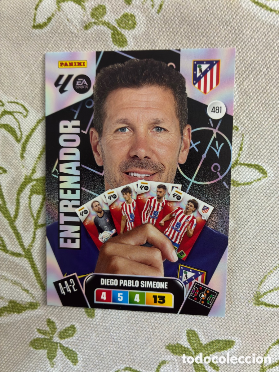 Cromos de f&uacute;tbol: Carta Diego Pablo Simeone (Entrenador Atl&eacute;tico de Madrid) N&ordm; 481 - Adrenalyn XL 2025-26 Panini