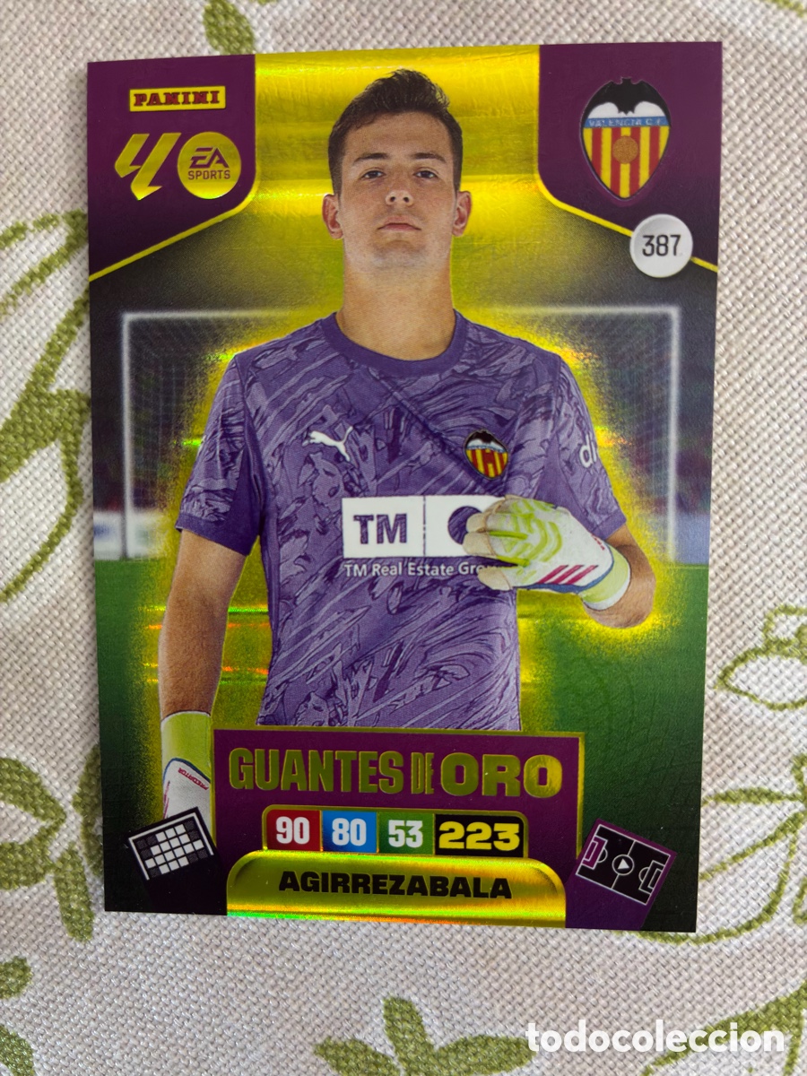 Fu&szlig;ball-Sticker: Carta Agirrezabala (Valencia CF) N&ordm; 387 &rdquo;Guantes de Oro&rdquo; - Adrenalyn XL 2025-26 Panini