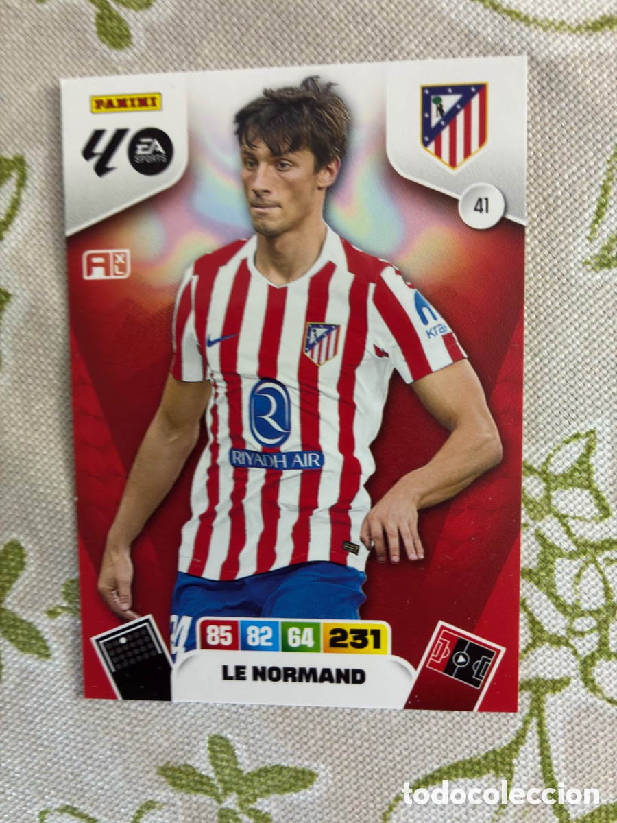 Cromos de f&uacute;tbol: Carta Robin Le Normand (Atl&eacute;tico de Madrid) N&ordm; 41 - Adrenalyn XL 2025-26 Panini