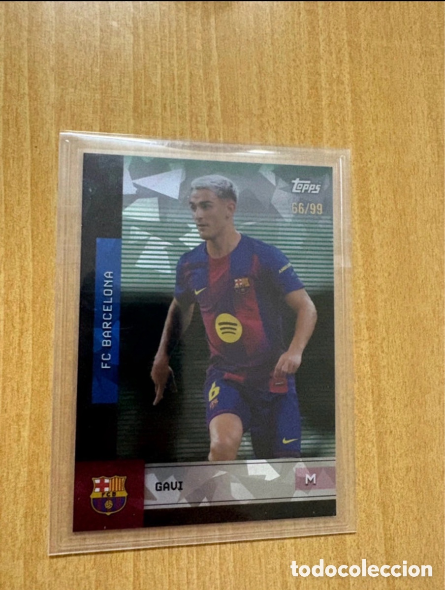 Cromos de f&uacute;tbol: Carta de Topps FC Barcelona Team Set de Gavi, numerada 66/99