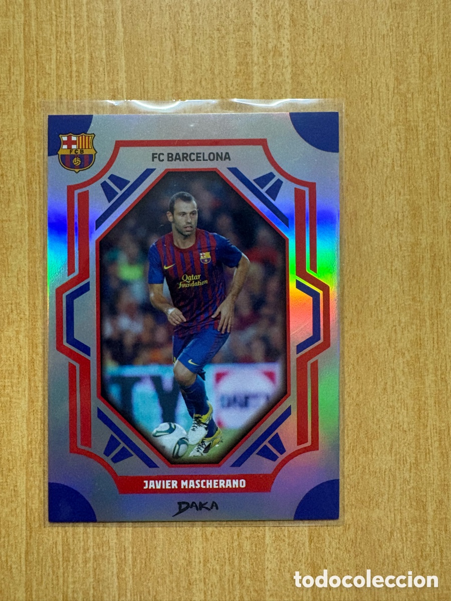 Cromos de f&uacute;tbol: Carta de Javier Mascherano numerada 182/299 de la colecci&oacute;n Daka FC Barcelona (Top Audience)