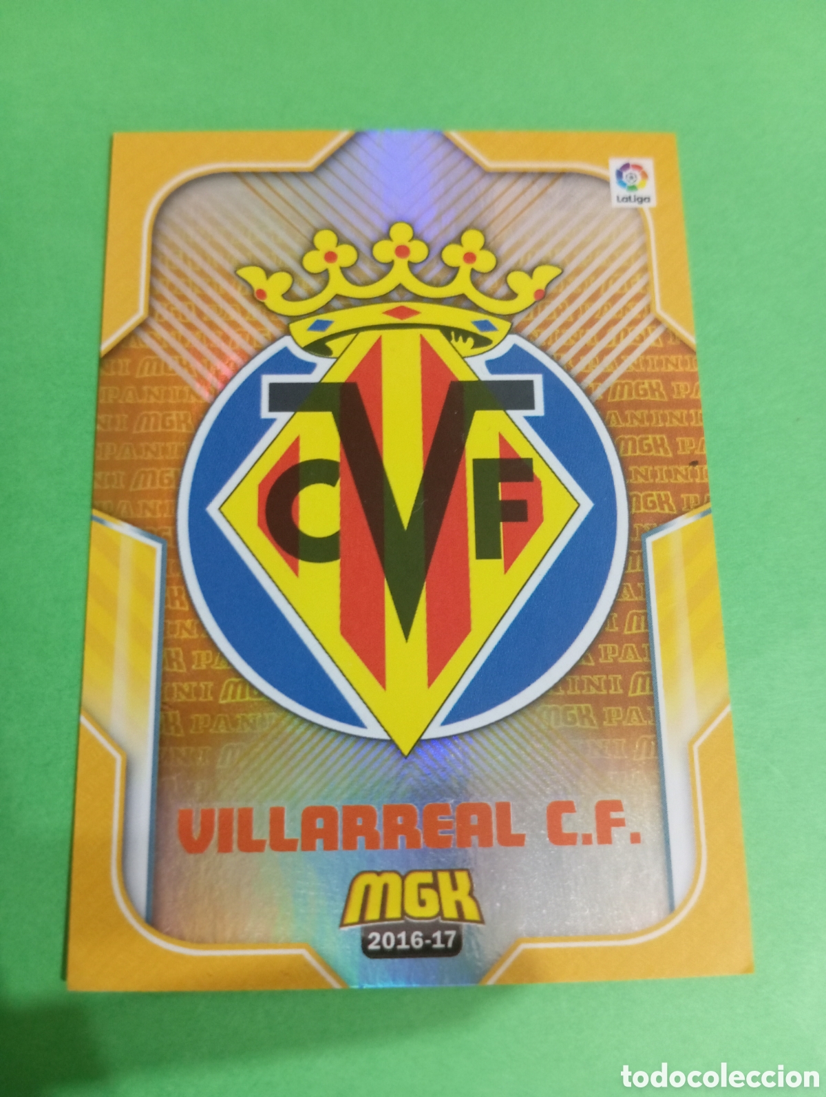 Cromos de f&uacute;tbol: Escudo del Villarreal n&deg;514 / PANINI MEGACRACKS 2016/2017