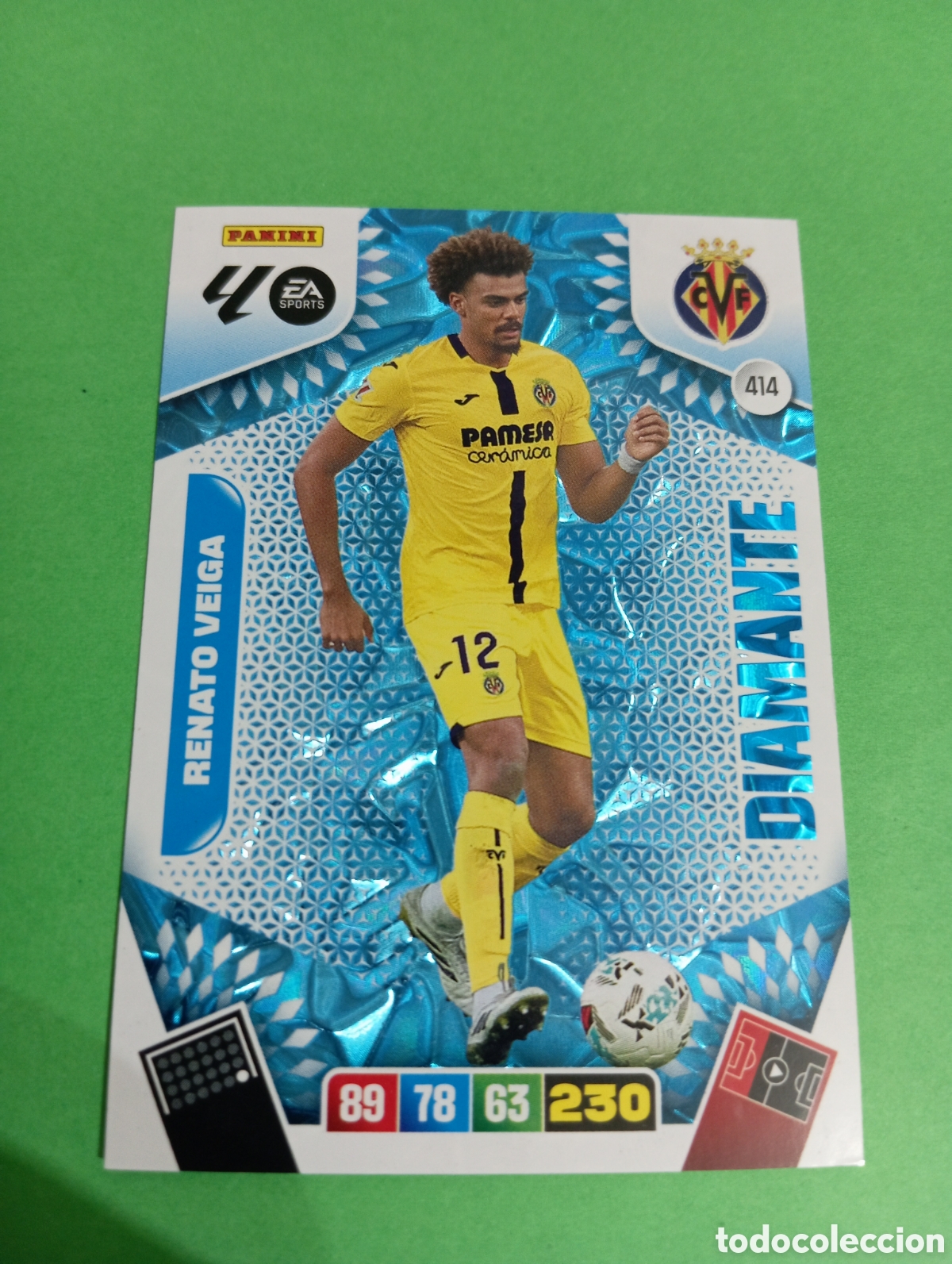 Cromos de f&uacute;tbol: Renato Veiga Villarreal DIAMANTE n&deg;414 / PANINI ADRENALYN XL LA LIGA 2025/2026