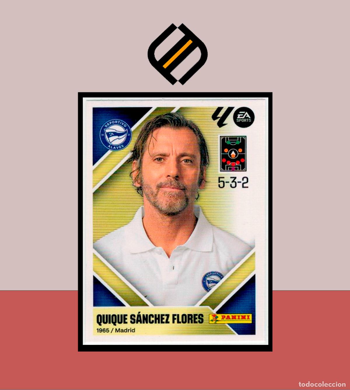 Cromos de f&uacute;tbol: LIGA ESTE 2026 2027 26 27 PANINI DEPORTIVO ALAVES 2 ENTRENADOR QUIQUE SANCHEZ FLORES STICKER LIGA
