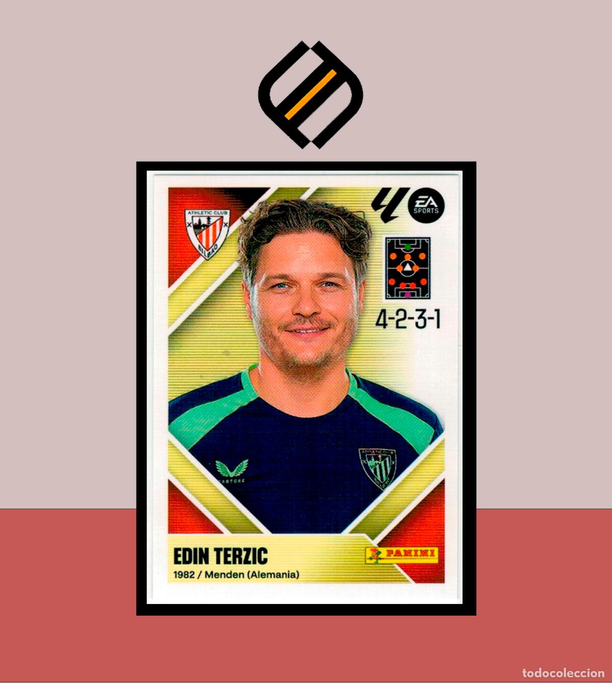 Cromos de f&uacute;tbol: LIGA ESTE 2026 2027 26 27 PANINI ATHLETIC CLUB BILBAO N&ordm; 2 ENTRENADOR EDIN TERZIC STICKER LIGA ALB&Uacute;M
