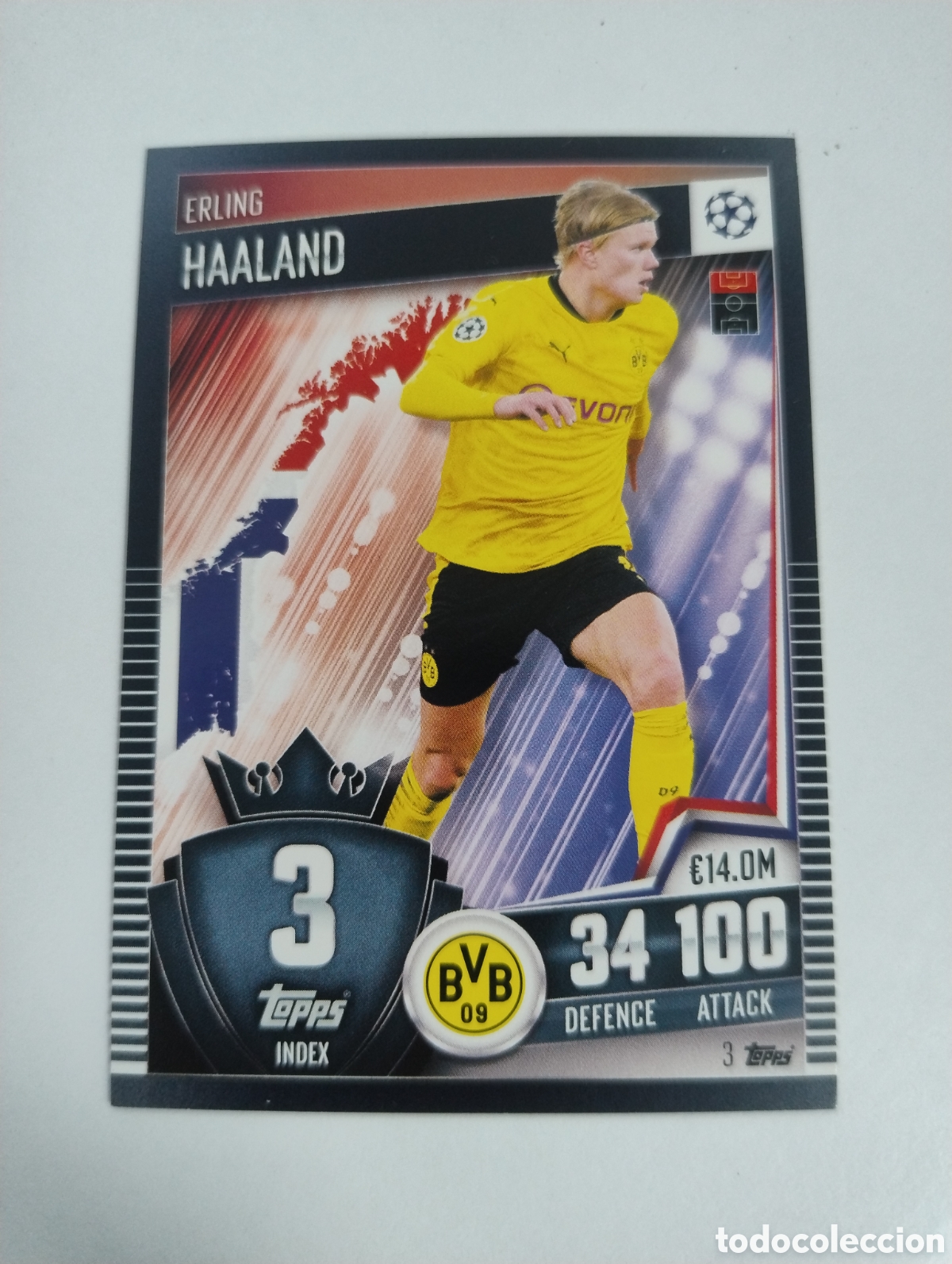 Cromos de f&uacute;tbol: 3 - Haaland - Borussia Dortmund - Topps Match Attax 101 - 2020 - 2021