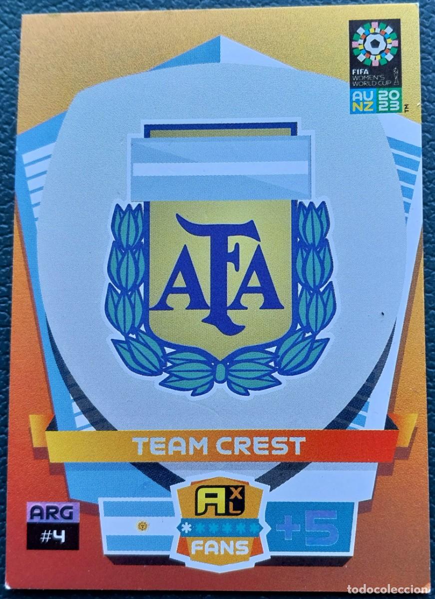 Cromos de f&uacute;tbol: 4 ESCUDO ARGENTINA FICHAS ALBUM ADRENALYN FEMENINO MUNDIAL WOMEN'S WORLD AU NZ 2023