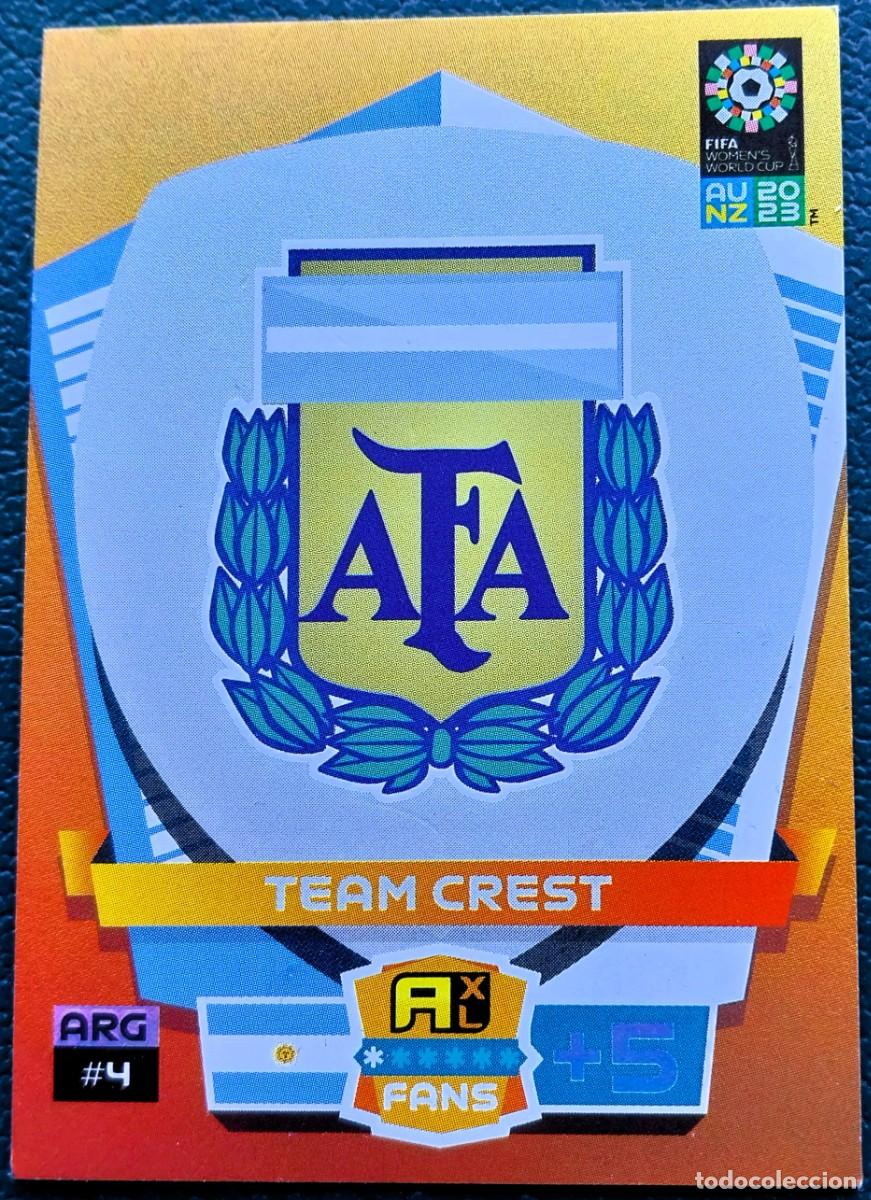 Cromos de f&uacute;tbol: 4 ESCUDO ARGENTINA FICHAS ALBUM ADRENALYN FEMENINO MUNDIAL WOMEN'S WORLD AU NZ 2023