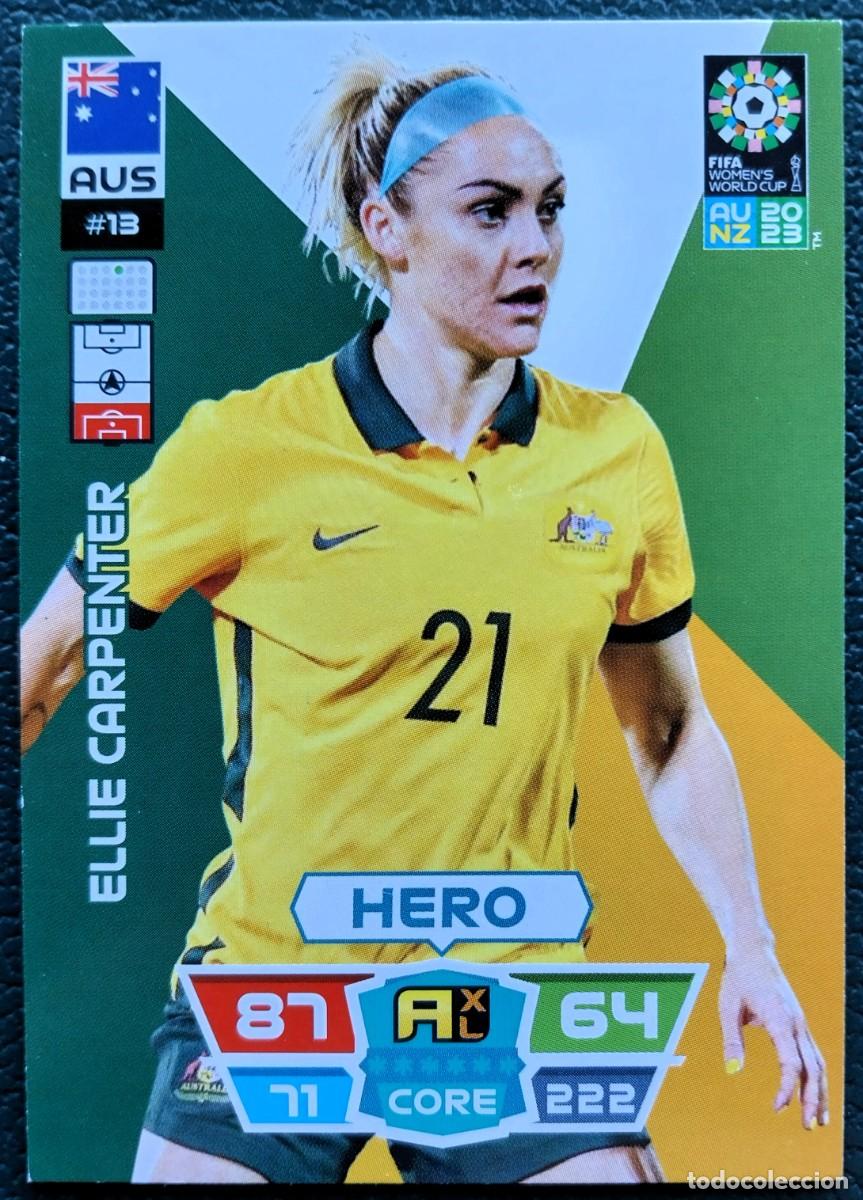 Cartes &agrave; collectionner de Football: 13 ELLIE CARPENTER AUSTRALIA FICHAS ALBUM ADRENALYN FEMENINO MUNDIAL WOMEN'S WORLD AU NZ 2023