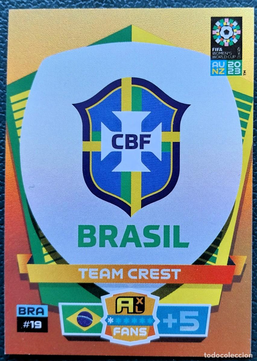 Cromos de f&uacute;tbol: 19 ESCUDO BRASIL FICHAS ALBUM ADRENALYN FEMENINO MUNDIAL WOMEN'S WORLD AU NZ 2023