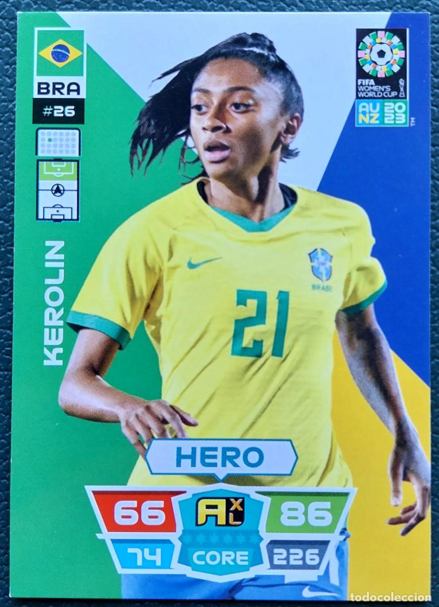 Cartes &agrave; collectionner de Football: 26 KEROLIN BRASIL FICHAS ALBUM ADRENALYN FEMENINO MUNDIAL WOMEN'S WORLD AU NZ 2023