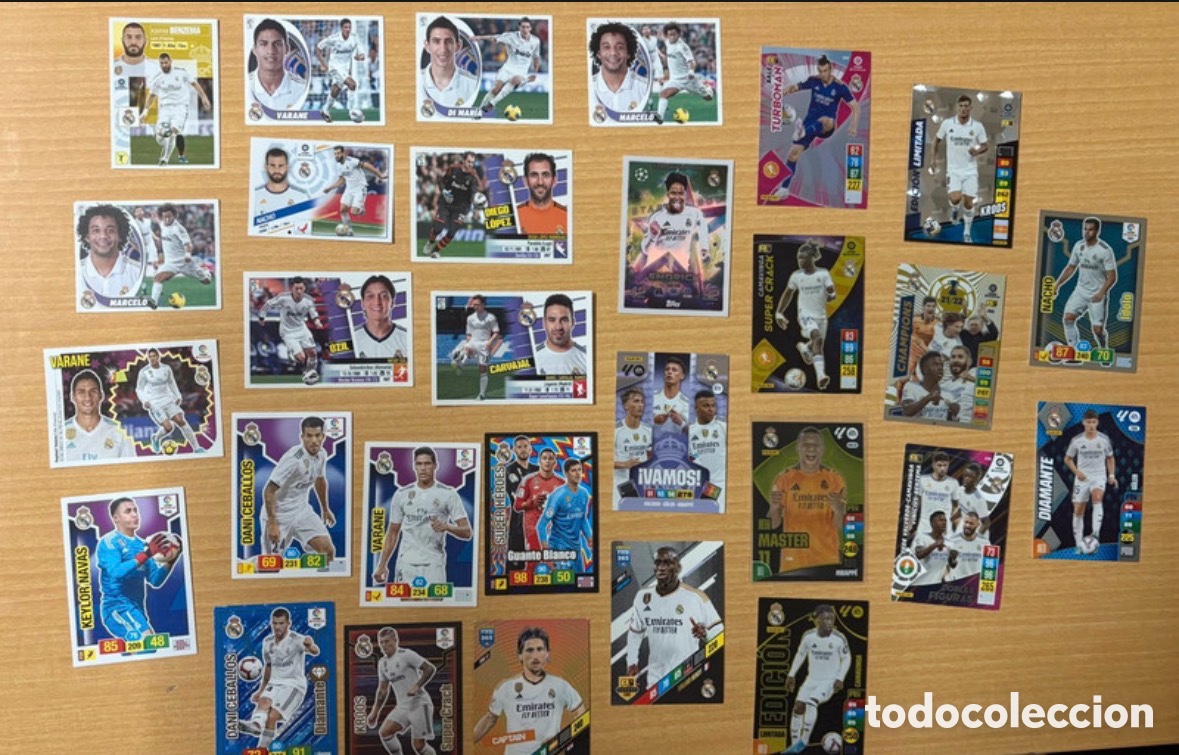 Cartes &agrave; collectionner de Football: Lote de cartas y cromos Real Madrid cf diferentes colecciones y a&ntilde;os