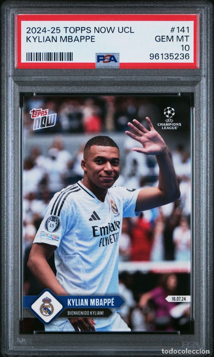 Cromos de f&uacute;tbol: Kylian Mbappe #141 Real Madrid Topps Now UCL 2024 2025 PSA 10 96135236
