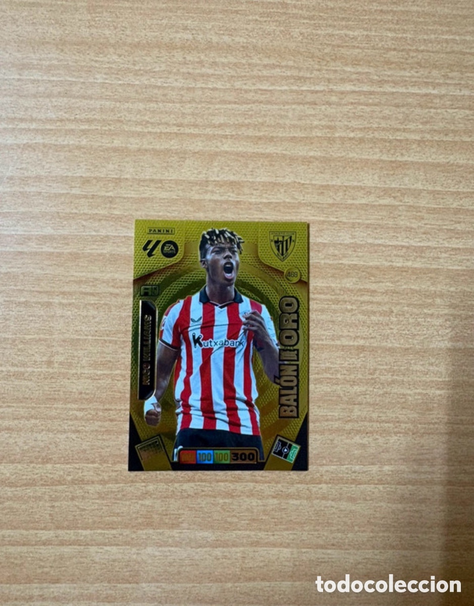 Cromos de f&uacute;tbol: Carta Nico Williams adrenalyn xl 25/26 bal&oacute;n de oro
