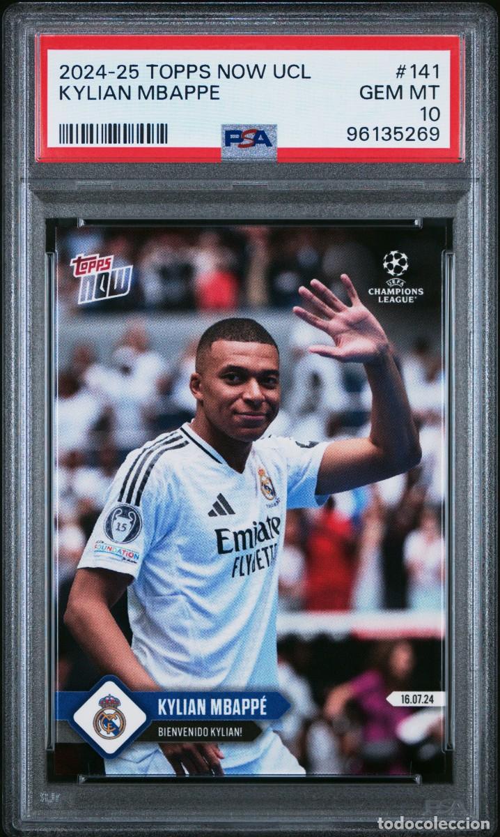 Cromos de f&uacute;tbol: Kylian Mbappe #141 Real Madrid Topps Now UCL 2024 2025 PSA 10 96135262