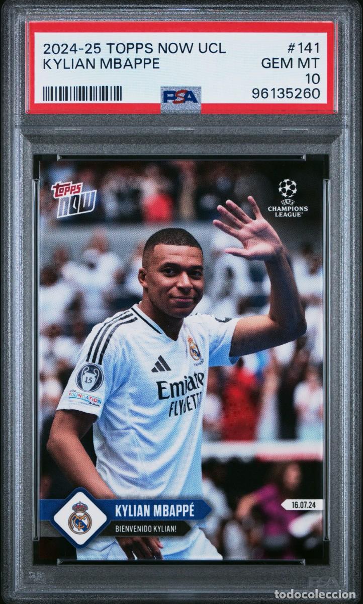 Cromos de f&uacute;tbol: Kylian Mbappe #141 Real Madrid Topps Now UCL 2024 2025 PSA 10 96135260