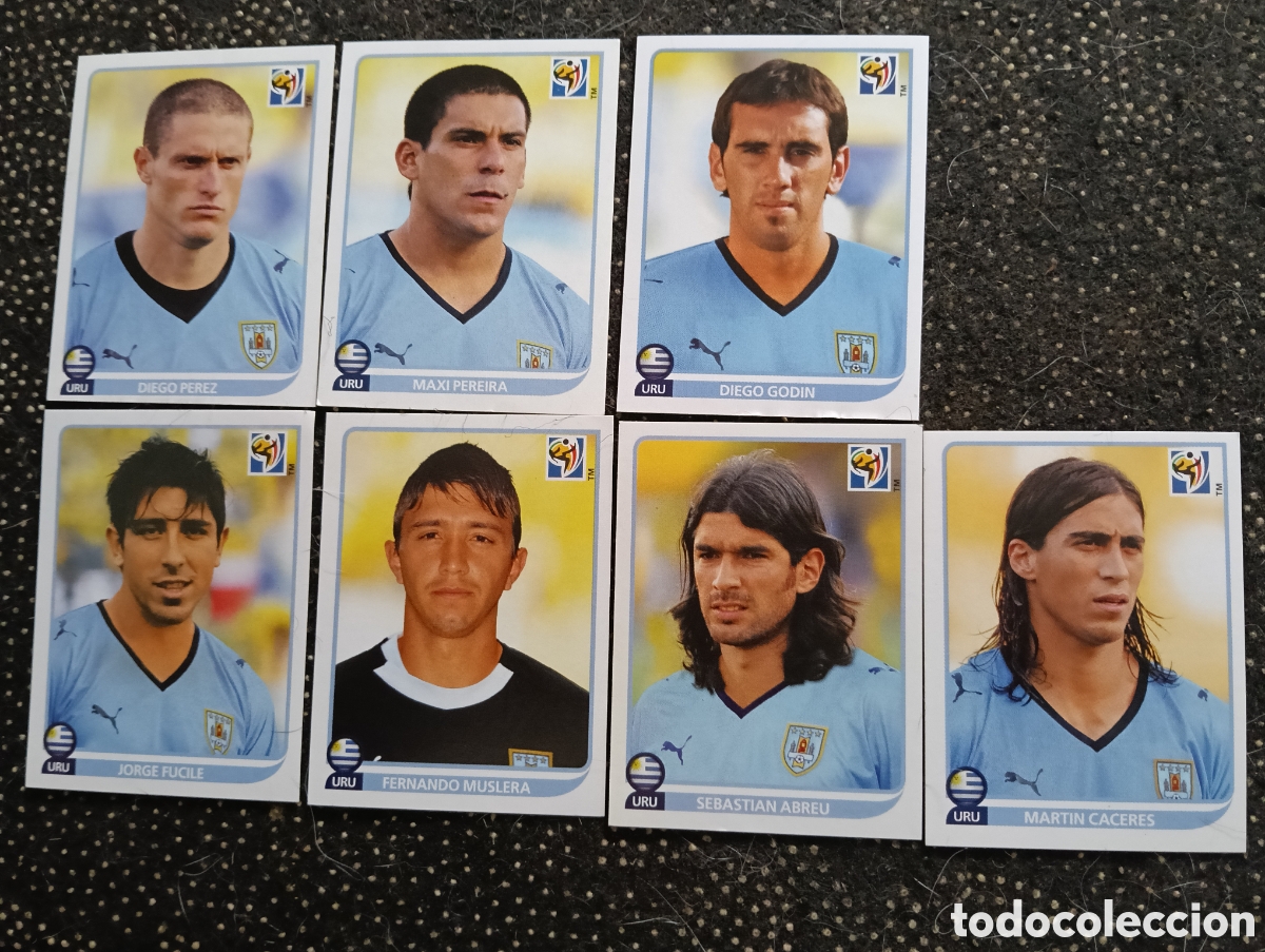 Cromos de f&uacute;tbol: Lote de 7 cromos Seleccion de Uruguay mundial 2010