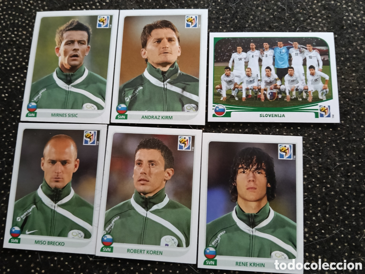 Cromos de f&uacute;tbol: Lote de 6 cromos Seleccion de Eslovenia mundial 2010