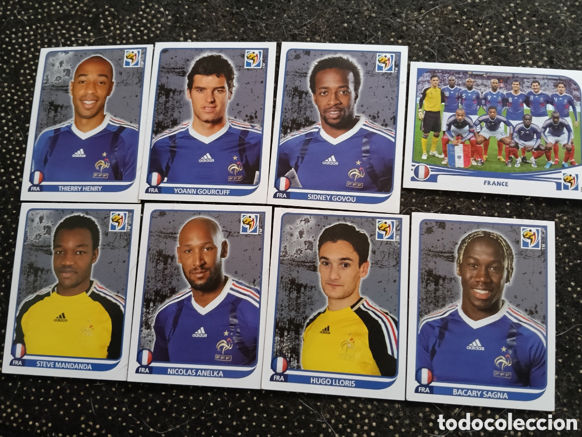 Cromos de f&uacute;tbol: Lote de 8 cromos Seleccion de Francia mundial 2010