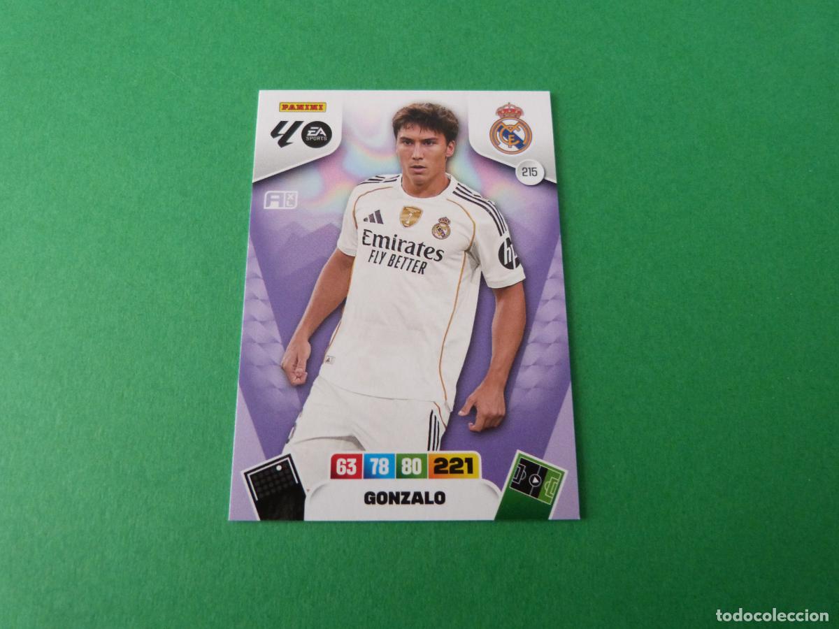 Football Stickers: TRADING CARD FUTBOL GONZALO REAL MADRID C.F. N&ordm; 215 LIGA ADRENALYN XL 2025-2026/25-26 PANINI