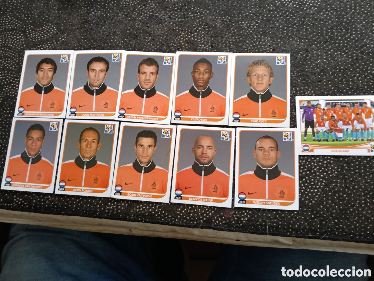 Cromos de f&uacute;tbol: Lote de 11 cromos Seleccion de NEDERLAND mundial 2010