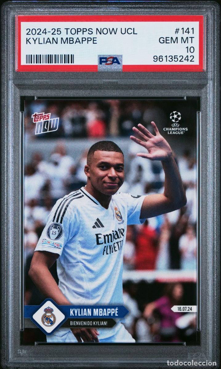Cromos de f&uacute;tbol: Kylian Mbappe #141 Real Madrid Topps Now UCL 2024 2025 PSA 10 96135242