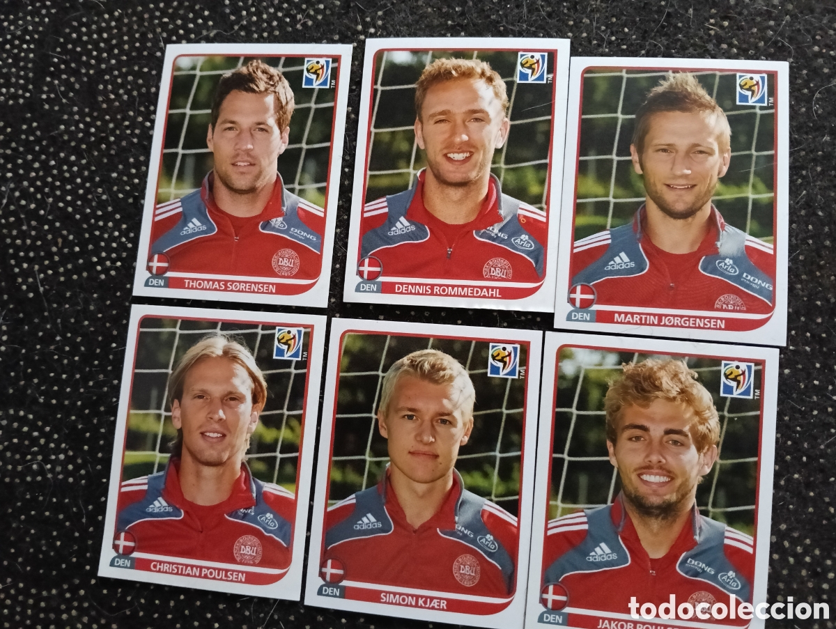 Cromos de f&uacute;tbol: Lote de 6 cromos Seleccion de Dinamarca mundial 2010