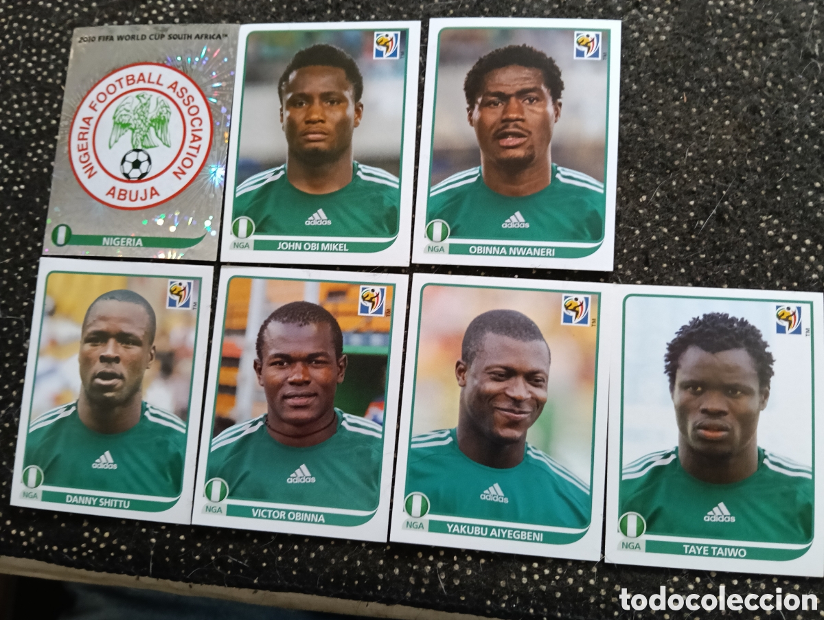 Cromos de f&uacute;tbol: Lote de 7 cromos Seleccion de Nigeria mundial 2010