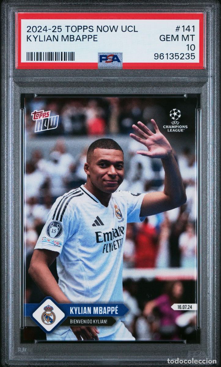 Cromos de f&uacute;tbol: Kylian Mbappe #141 Real Madrid Topps Now UCL 2024 2025 PSA 10 96135235
