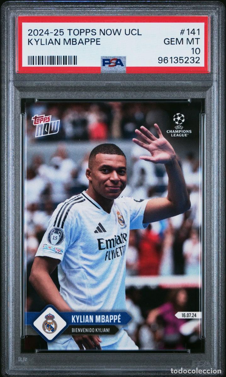 Cromos de f&uacute;tbol: Kylian Mbappe #141 Real Madrid Topps Now UCL 2024 2025 PSA 10 96135232
