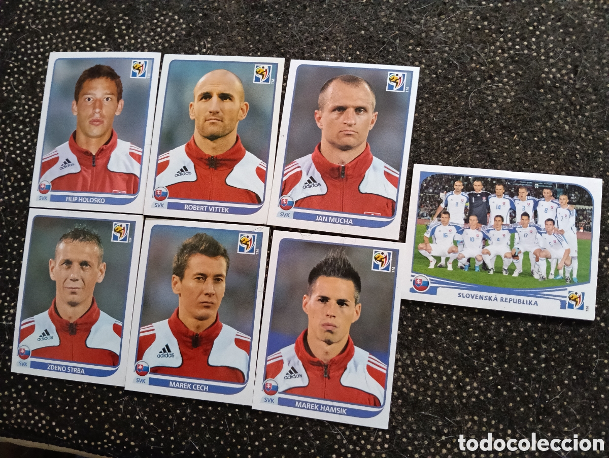 Cromos de f&uacute;tbol: Lote de 7 cromos Seleccion de Eslovaquia mundial 2010
