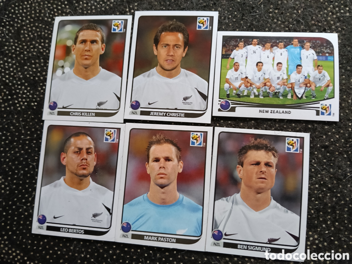 Cromos de f&uacute;tbol: Lote de 6 cromos Seleccion de Nueva Zelanda mundial 2010