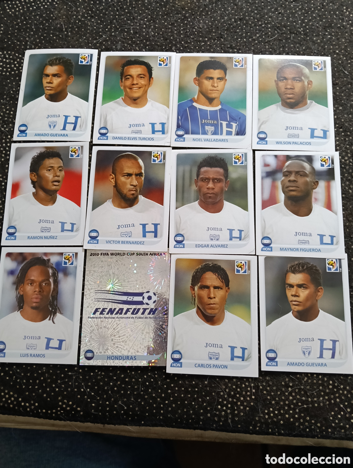 Cromos de f&uacute;tbol: Lote de 12 cromos Seleccion de Honduras mundial 2010