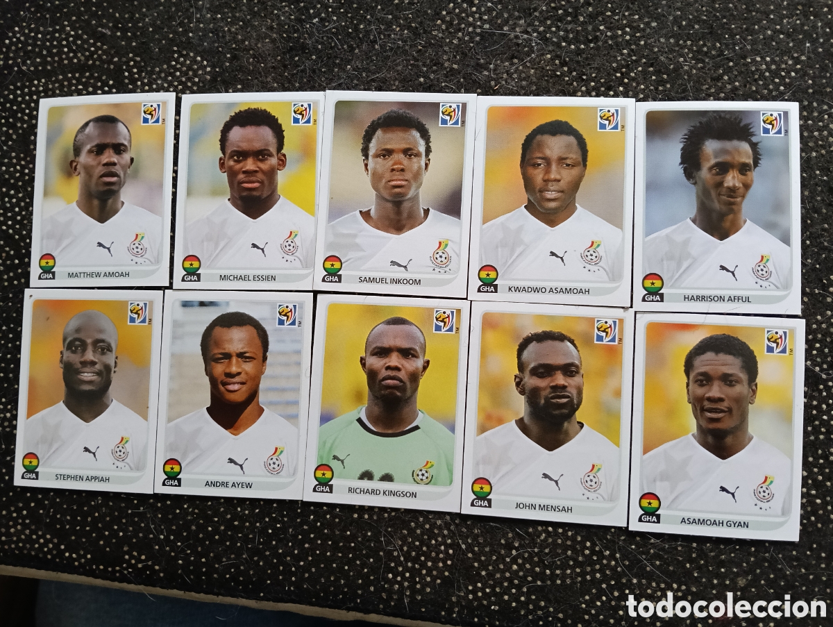 Cromos de f&uacute;tbol: Lote de 10 cromos Seleccion de Ghana mundial 2010