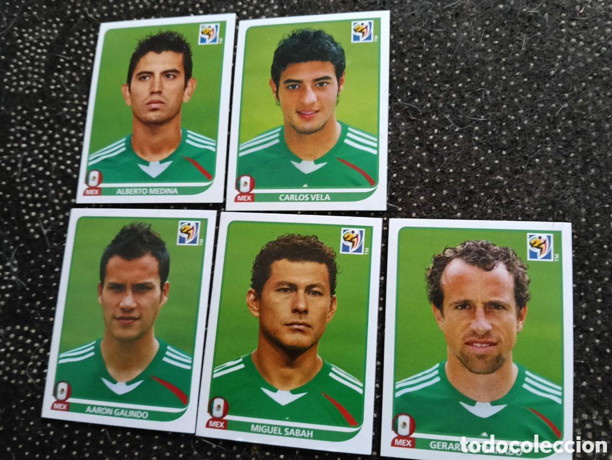 Cromos de f&uacute;tbol: Lote de 5 cromos Seleccion de M&eacute;xico mundial 2010