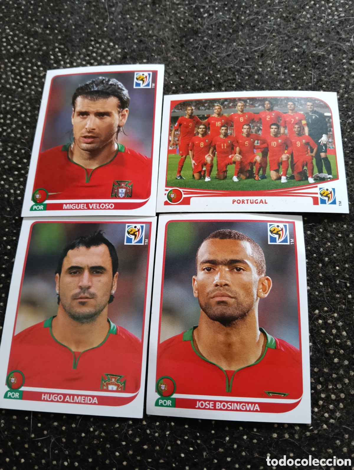 Cromos de f&uacute;tbol: Lote de 4 cromos Seleccion de Portugal mundial 2010